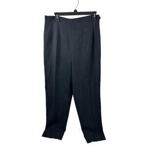 KGR Wool Trousers Size 14 Black Pleated High Waist Made in USA Womens